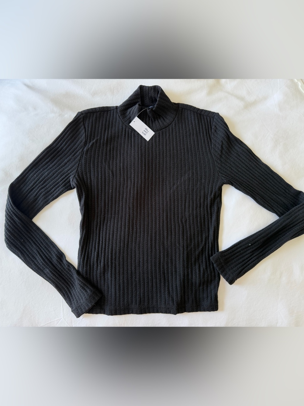 NWT GAP Black Ribbed Turtleneck Sweater